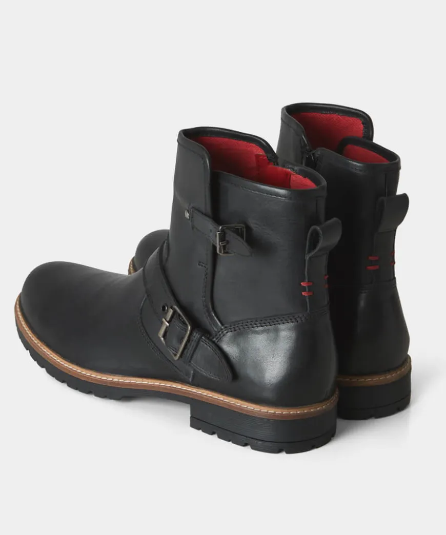 Snake Pass Leather Biker Boots