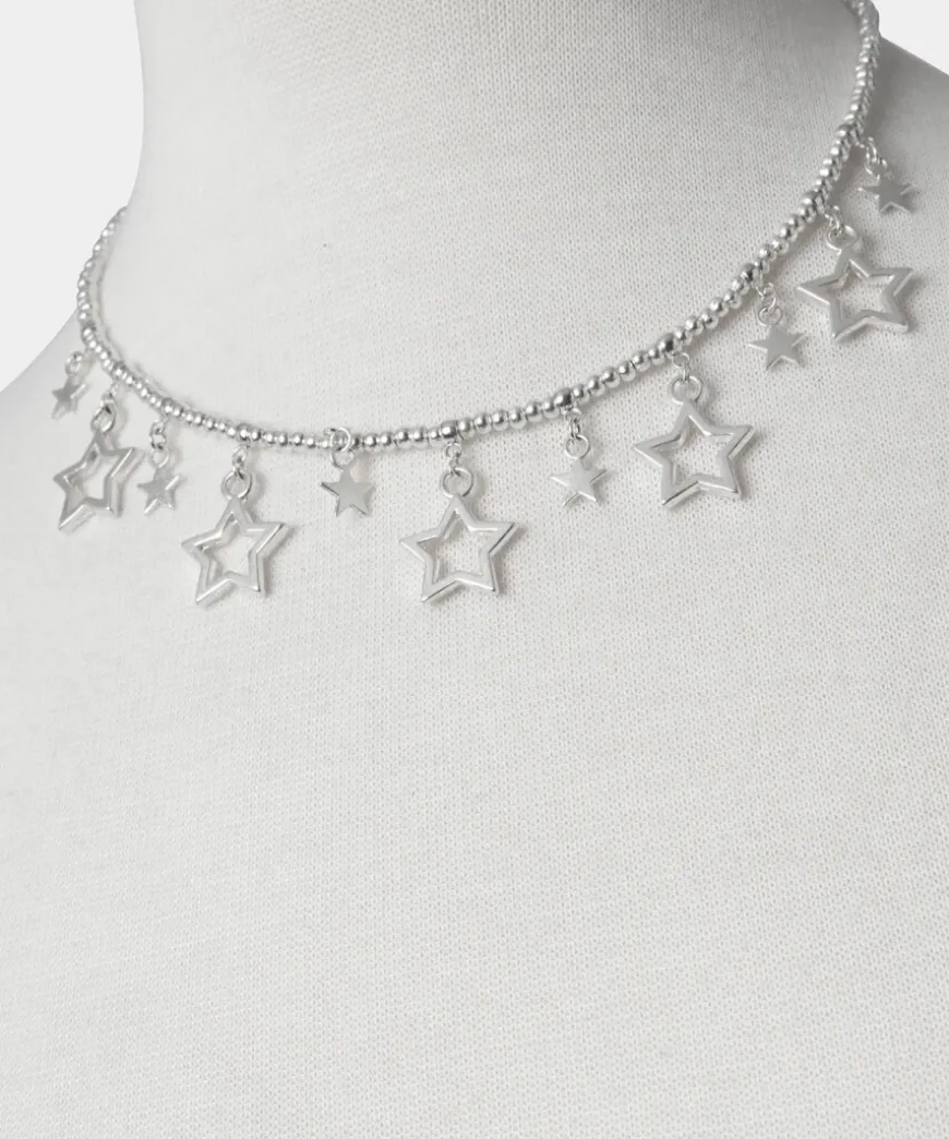 Star Gazer Silver Plate Necklace