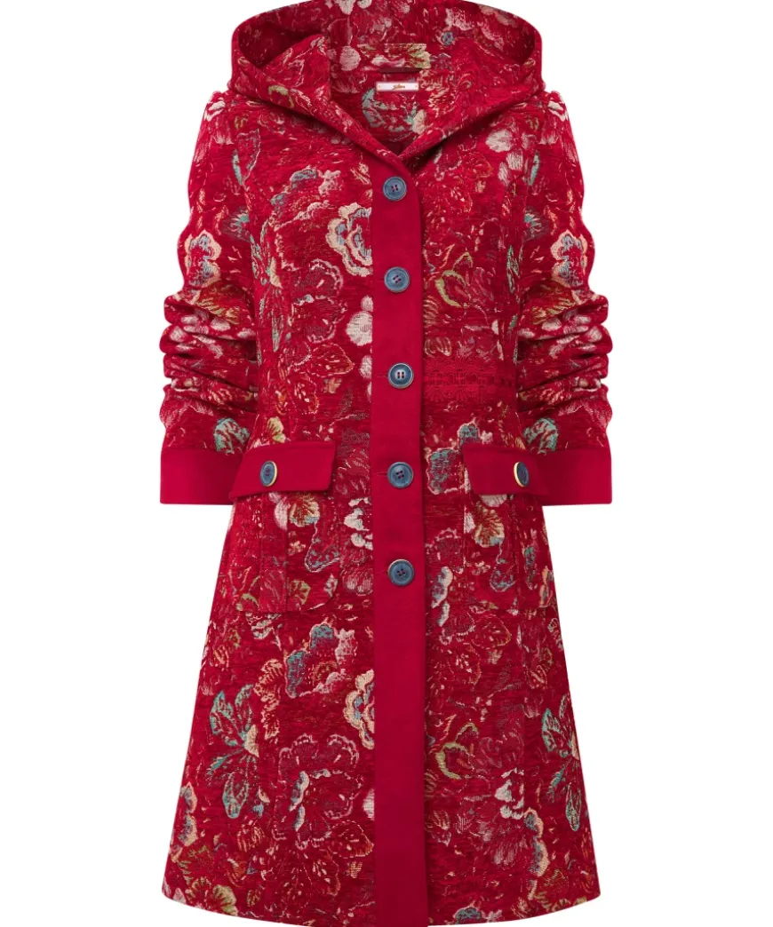 Stunning Red Hooded Coat