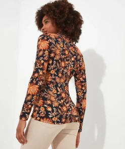 Twist Front Printed Jersey Top
