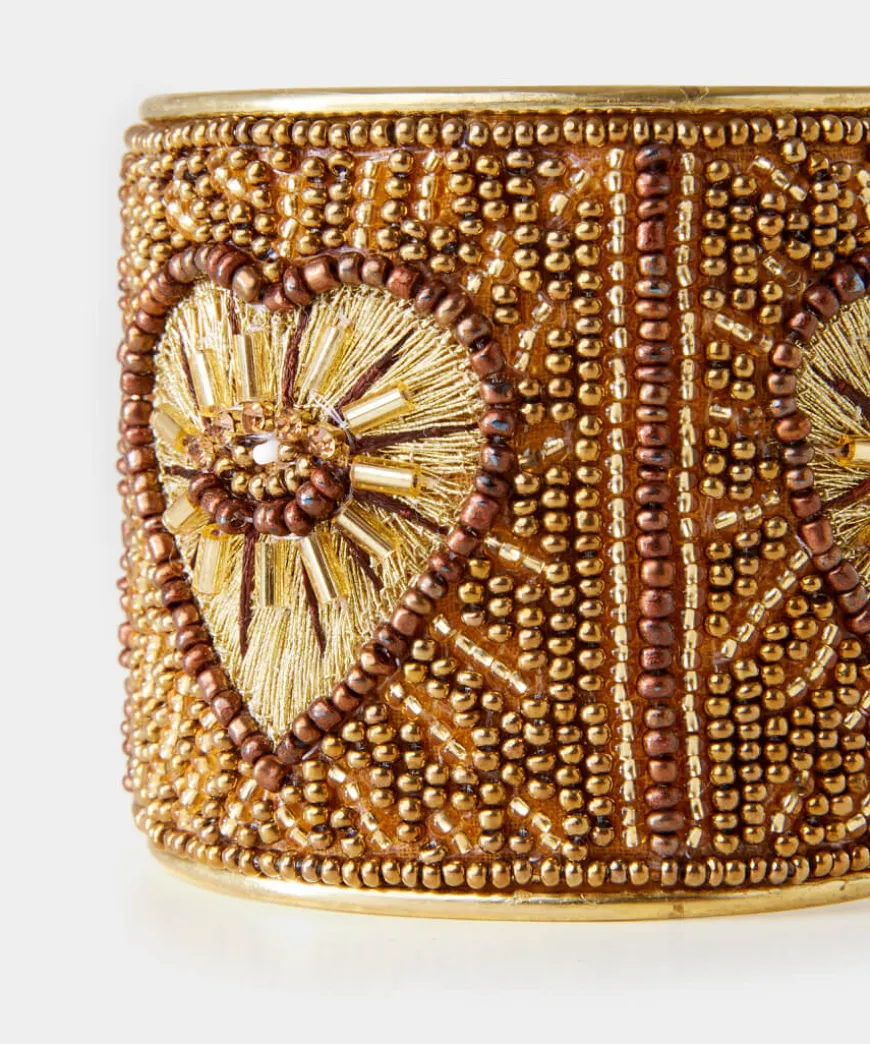 Warm Heart Beaded Cuff