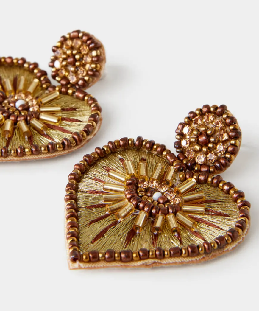 Warm Heart Beaded Earrings