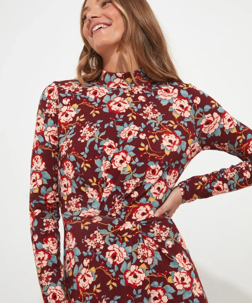 Winter Florals Jersey Dress