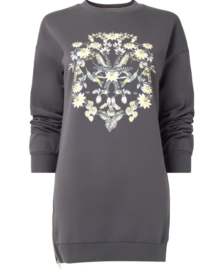 Zip Sweat Tunic Dress